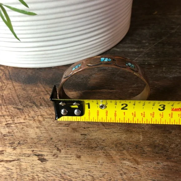 Vintage Navajo turquoise copper cuff - Picture 3 of 6